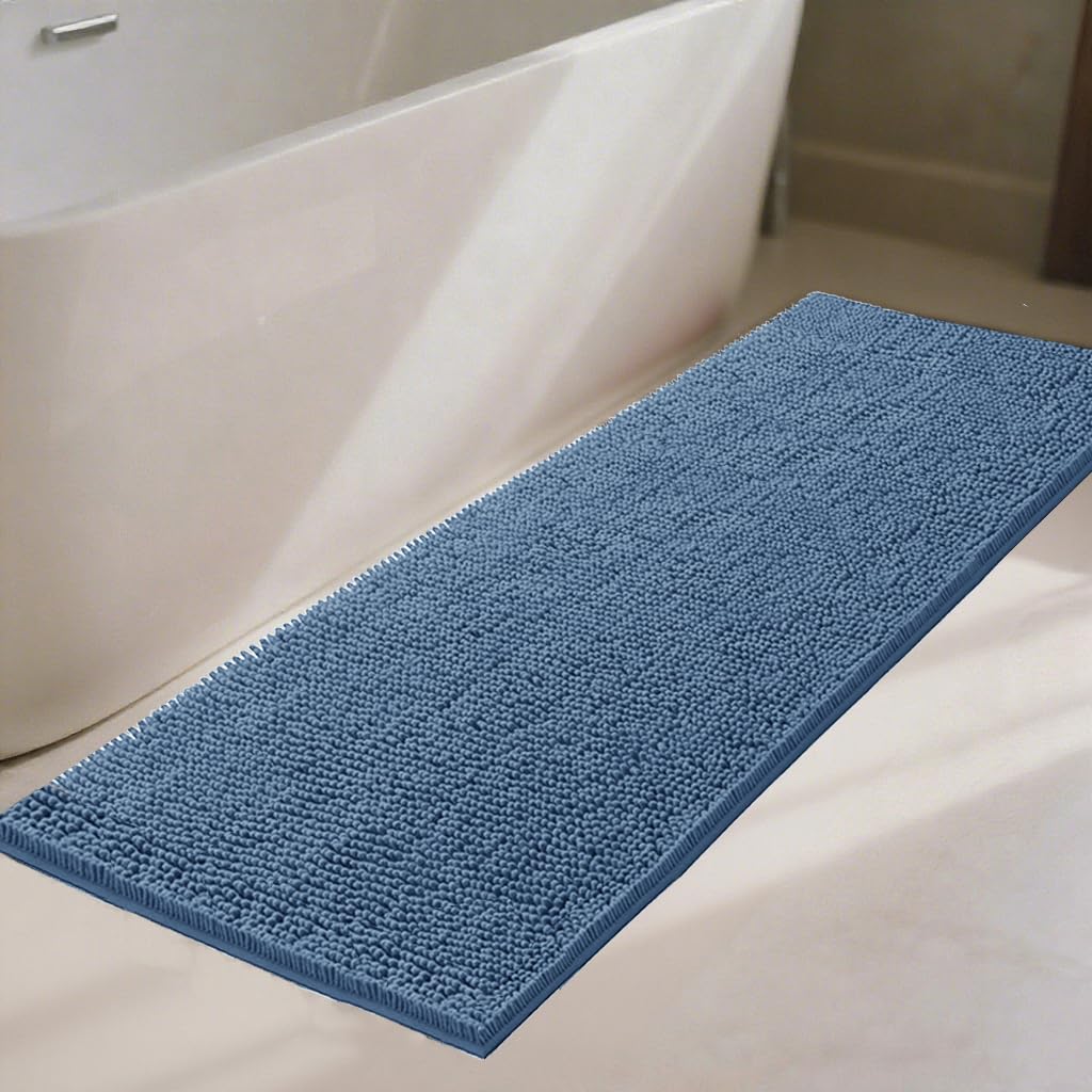 Bathroom Rugs 32x20,Super Absorbent Soft,Thick,Machine Washable Chenille Bath Mat,Non Slip Toilet Floor Rug,Bath Mats for Bathroom Floor, Home Decor Accessories,Lavender Purple
