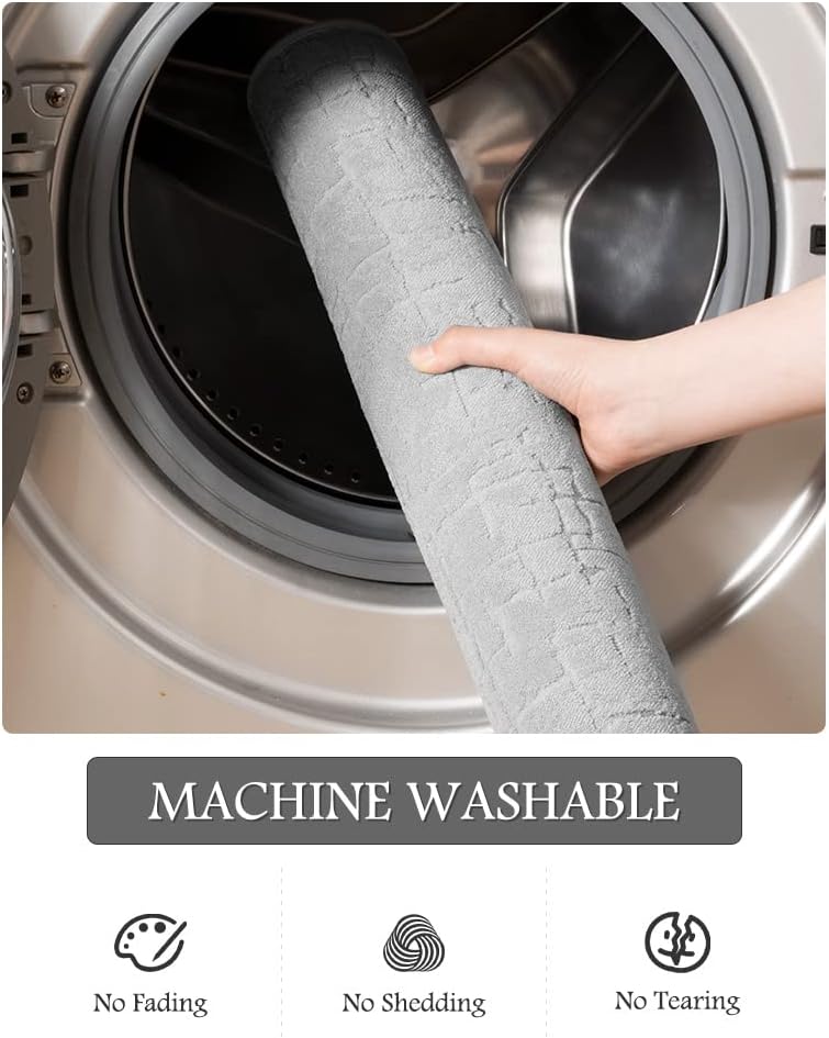 AMOAMI-Bath Mat-Absorbent Quick Dry Bathroom Floor Mats-Washable Rubber Backing Bath Mats for Bathroom Rugs Fit Under Door-Bath Rug for in Front of Sink Bathtub Shower Room, Grey 17''x24''