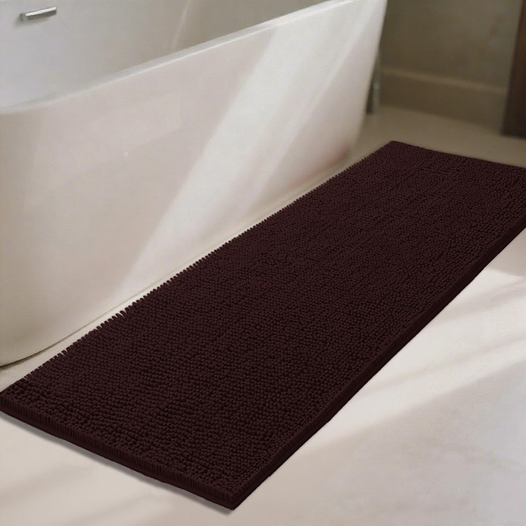 Bathroom Rugs 32x20,Super Absorbent Soft,Thick,Machine Washable Chenille Bath Mat,Non Slip Toilet Floor Rug,Bath Mats for Bathroom Floor, Home Decor Accessories,Lavender Purple