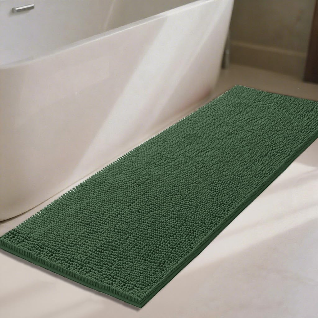 Bathroom Rugs 32x20,Super Absorbent Soft,Thick,Machine Washable Chenille Bath Mat,Non Slip Toilet Floor Rug,Bath Mats for Bathroom Floor, Home Decor Accessories,Lavender Purple