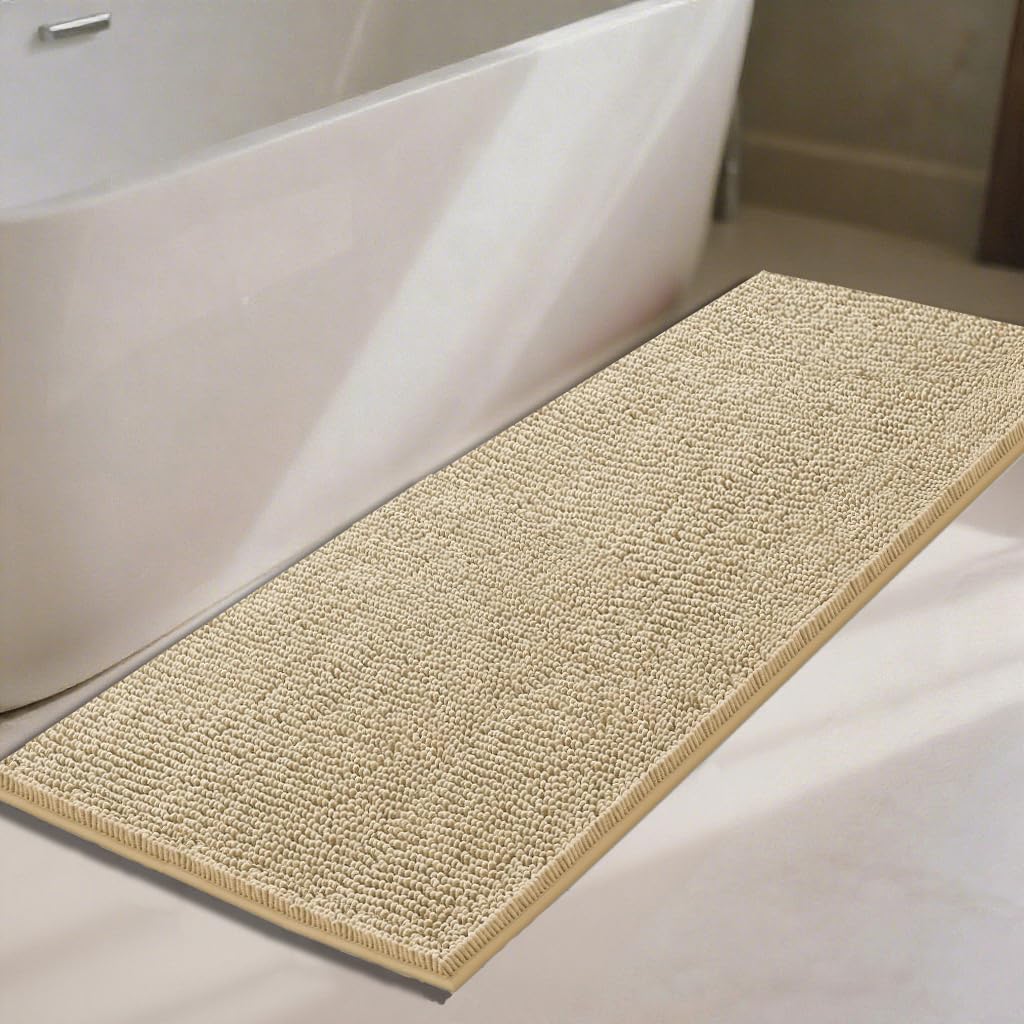 Bathroom Rugs 32x20,Super Absorbent Soft,Thick,Machine Washable Chenille Bath Mat,Non Slip Toilet Floor Rug,Bath Mats for Bathroom Floor, Home Decor Accessories,Lavender Purple