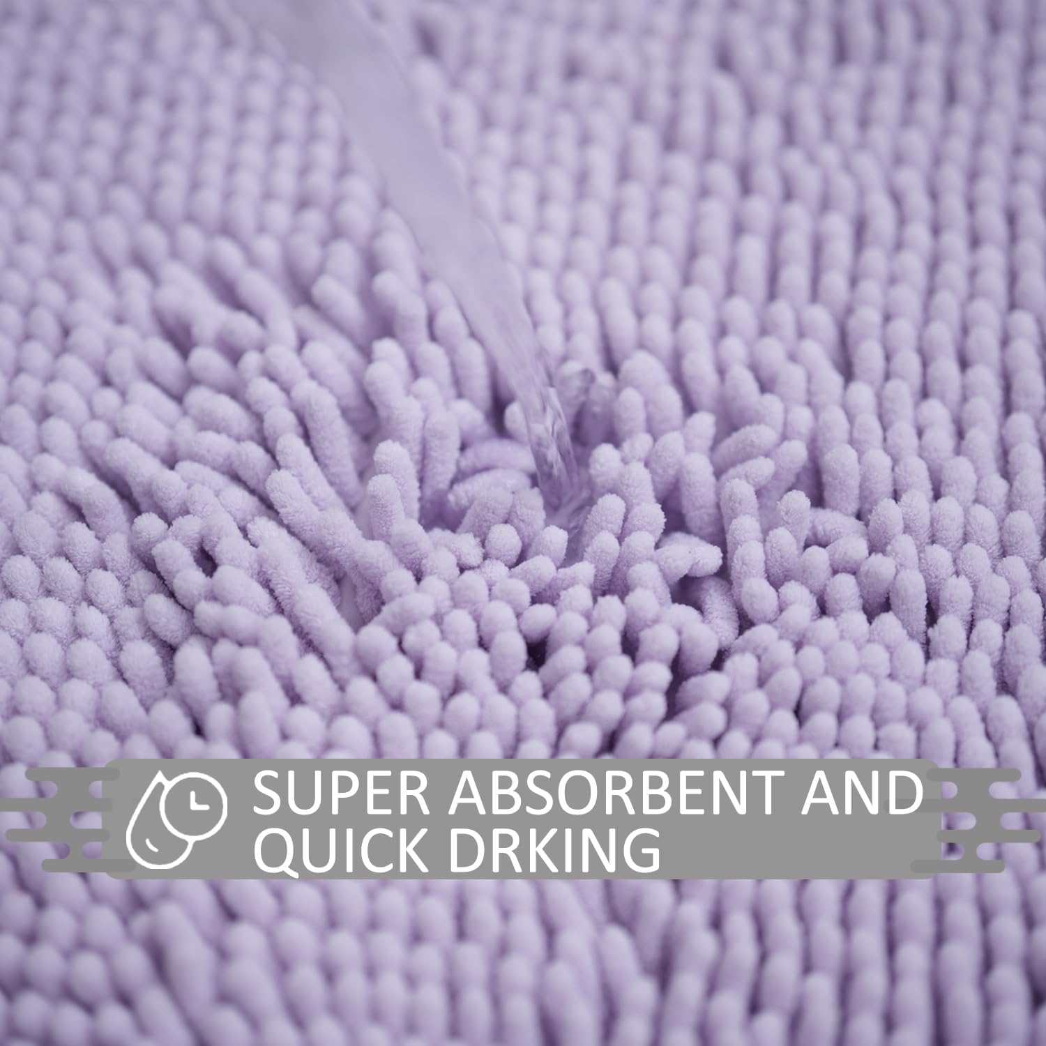 Bathroom Rugs 32x20,Super Absorbent Soft,Thick,Machine Washable Chenille Bath Mat,Non Slip Toilet Floor Rug,Bath Mats for Bathroom Floor, Home Decor Accessories,Lavender Purple