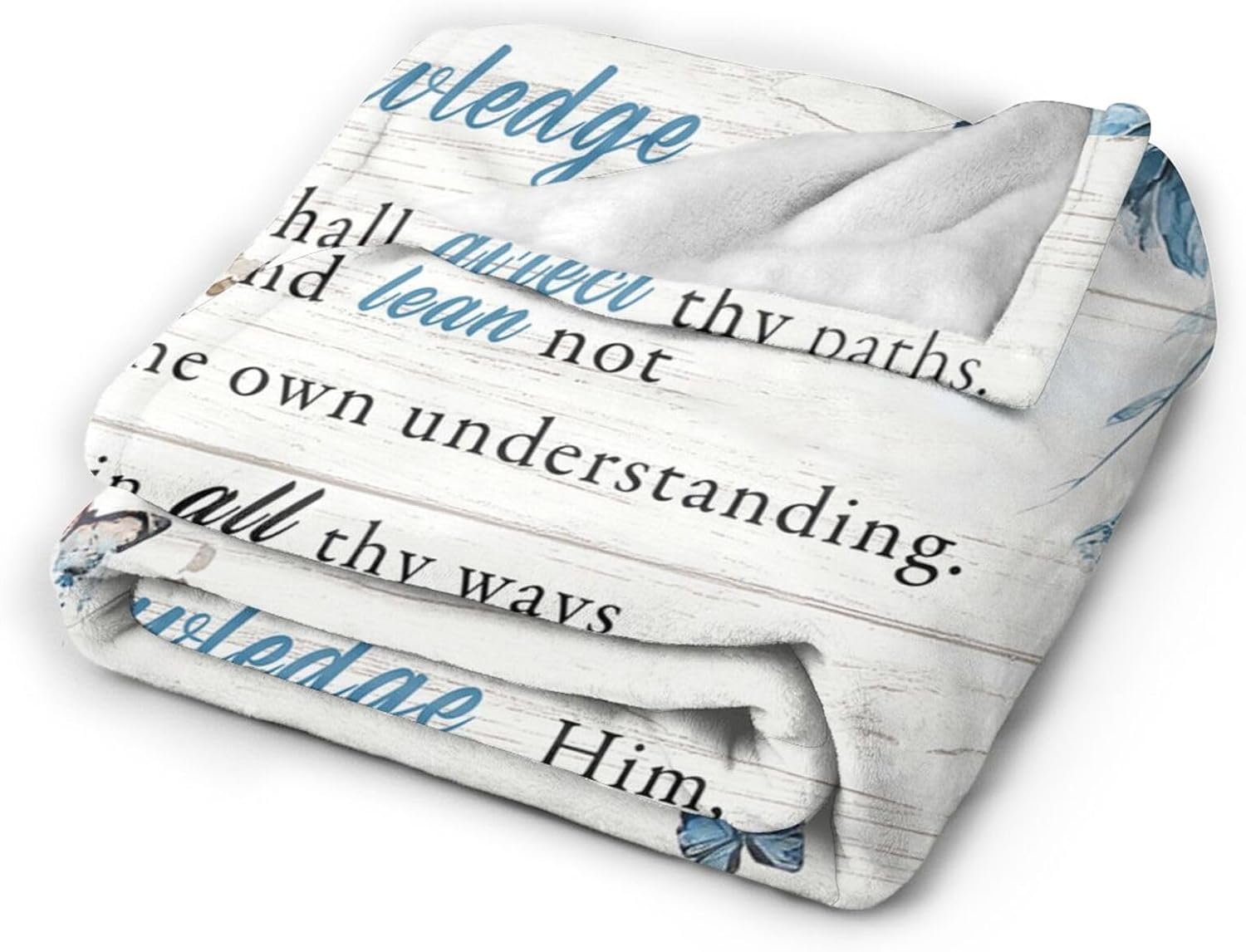 Christian Blanket Soft Warm Bible Verse Scriptures Fleece Throw Blanket Christian Gifts for Women Cozy Plush Fluffy Religious Trust in Lord Lightweight Flannel Gifts Blankets for Kids Adults 50"X40"