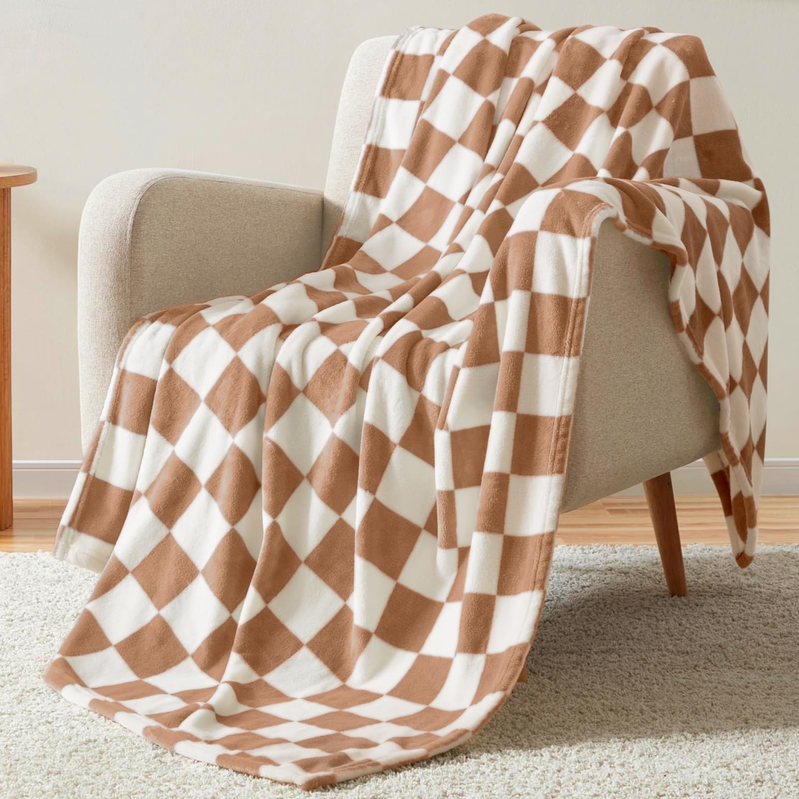 Homelike Moment Fleece Throw Blanket Twin Size, Pink Soft Fluffy Twin Blanket, Fuzzy Cozy Plush Flannel Blankets for Sofa, Comfy Warm Lightweight Twin Bed Blanket Striped (Pink, 60x80IN)