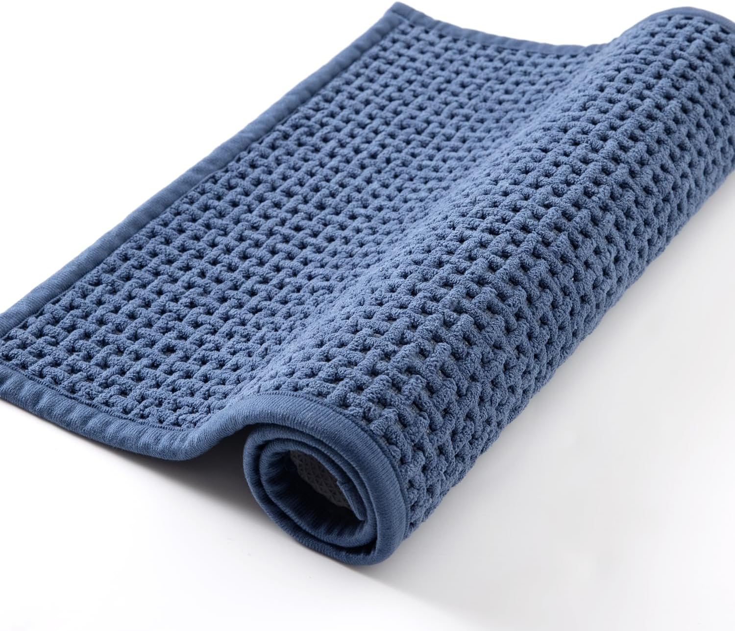 Bathroom Rugs Non Slip Washable, Super Absorbent Thin Bath Mat for Small Quick Dry Low Pile Bathroom Rug, (Navy Blue, 32″x20″)