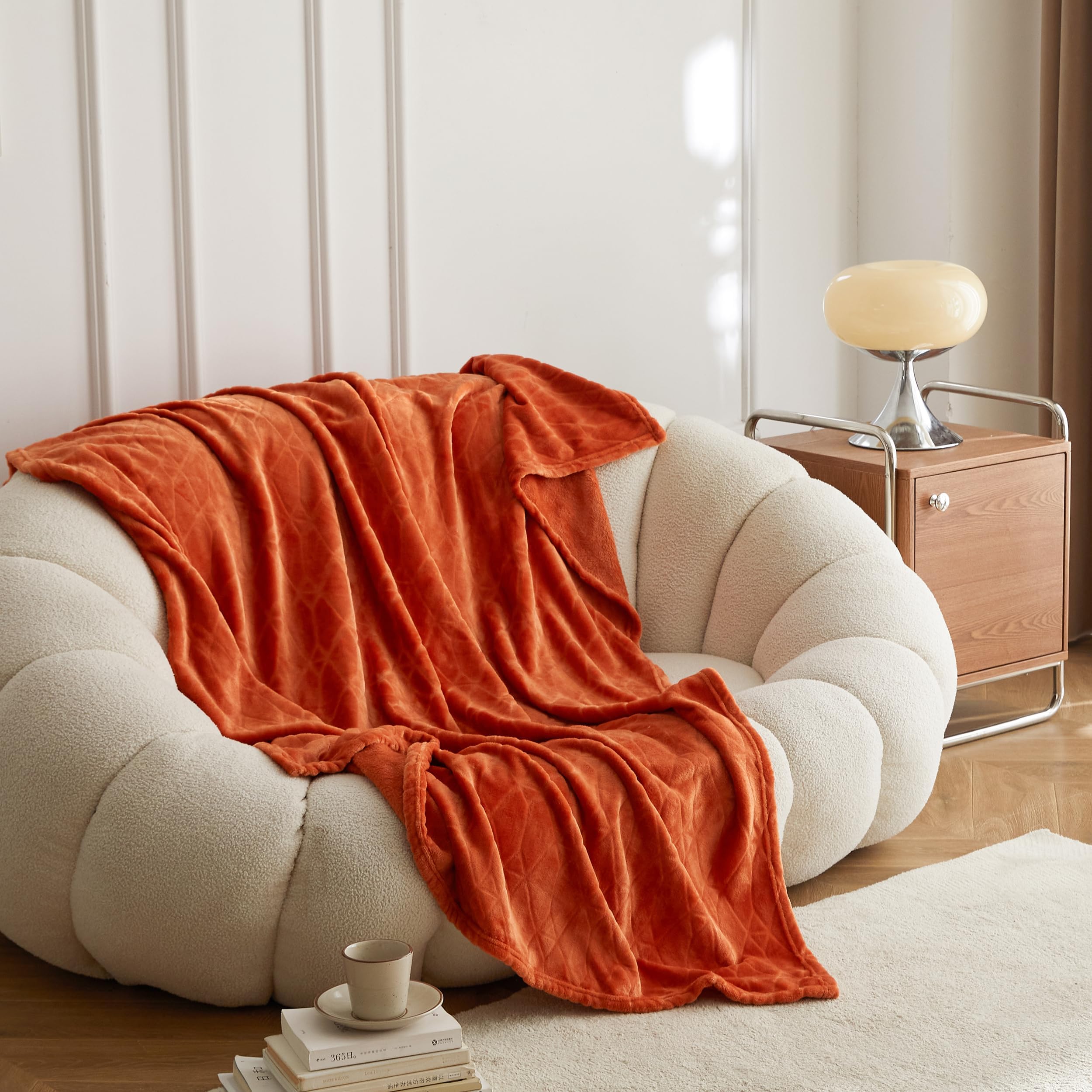 Simple&Opulence Teal Fleece Throw Blanket Lightweight Super Soft Cozy Flannel Blanket with Wave Textured for Sofa Couch Bedroom Decor Camping 50x60 Inches All Season Use（Wave Teal