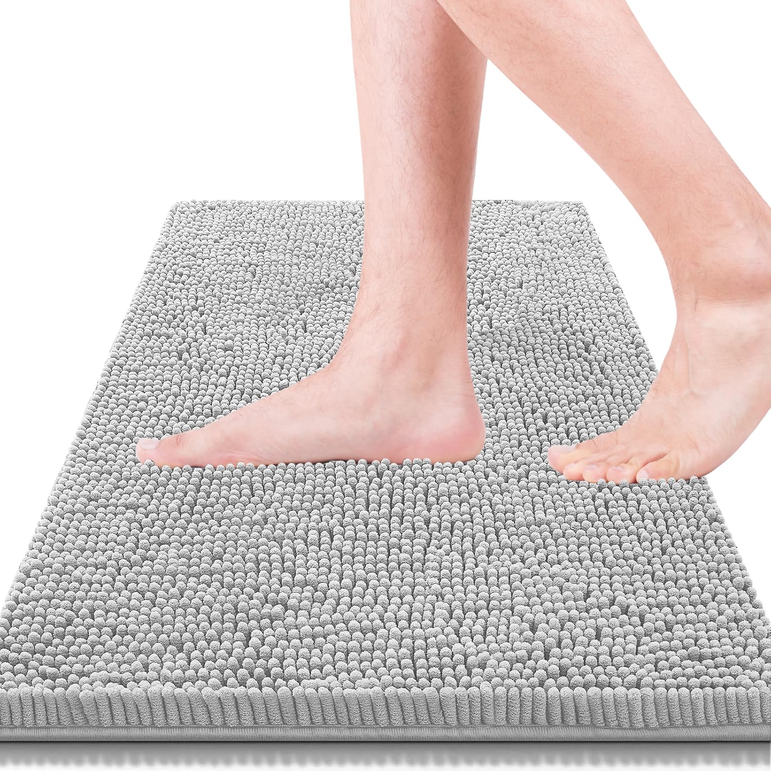 Bathroom Rugs 32x20,Super Absorbent Soft,Thick,Machine Washable Chenille Bath Mat,Non Slip Toilet Floor Rug,Bath Mats for Bathroom Floor, Home Decor Accessories,Lavender Purple