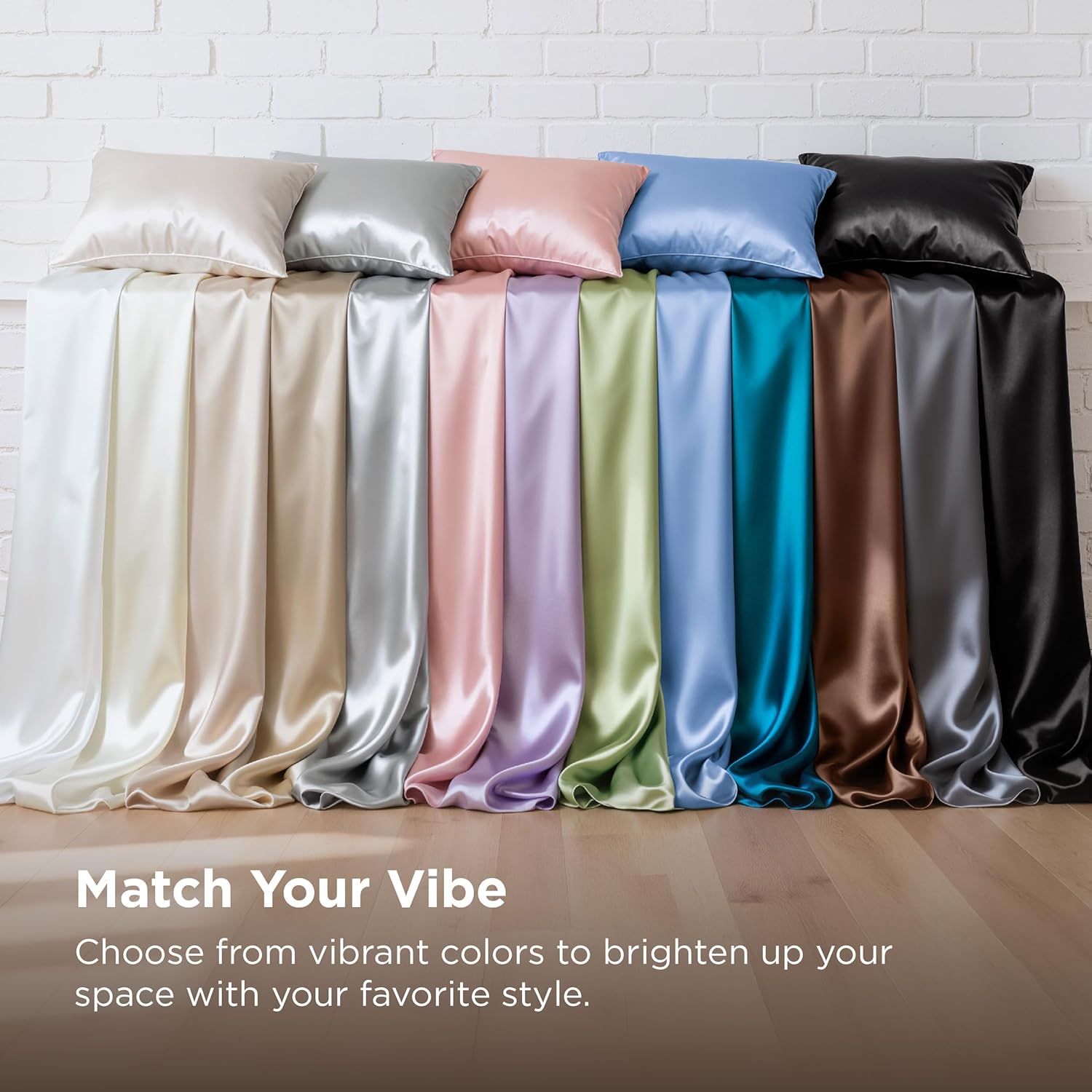 Bedsure Satin Sheets King Size - 4 Piece Silky Bedsheets with 15 Inches Deep Pocket Fitted Bedsheet,1 Flat Sheet, 2 Satin Pillowcases, Good for Hair & Skin (King, Silver Grey)