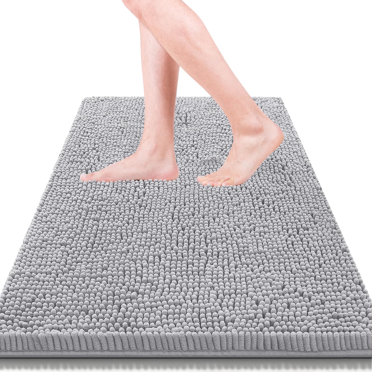 Bathroom Rugs 32x20,Super Absorbent Soft,Thick,Machine Washable Chenille Bath Mat,Non Slip Toilet Floor Rug,Bath Mats for Bathroom Floor, Home Decor Accessories,Lavender Purple