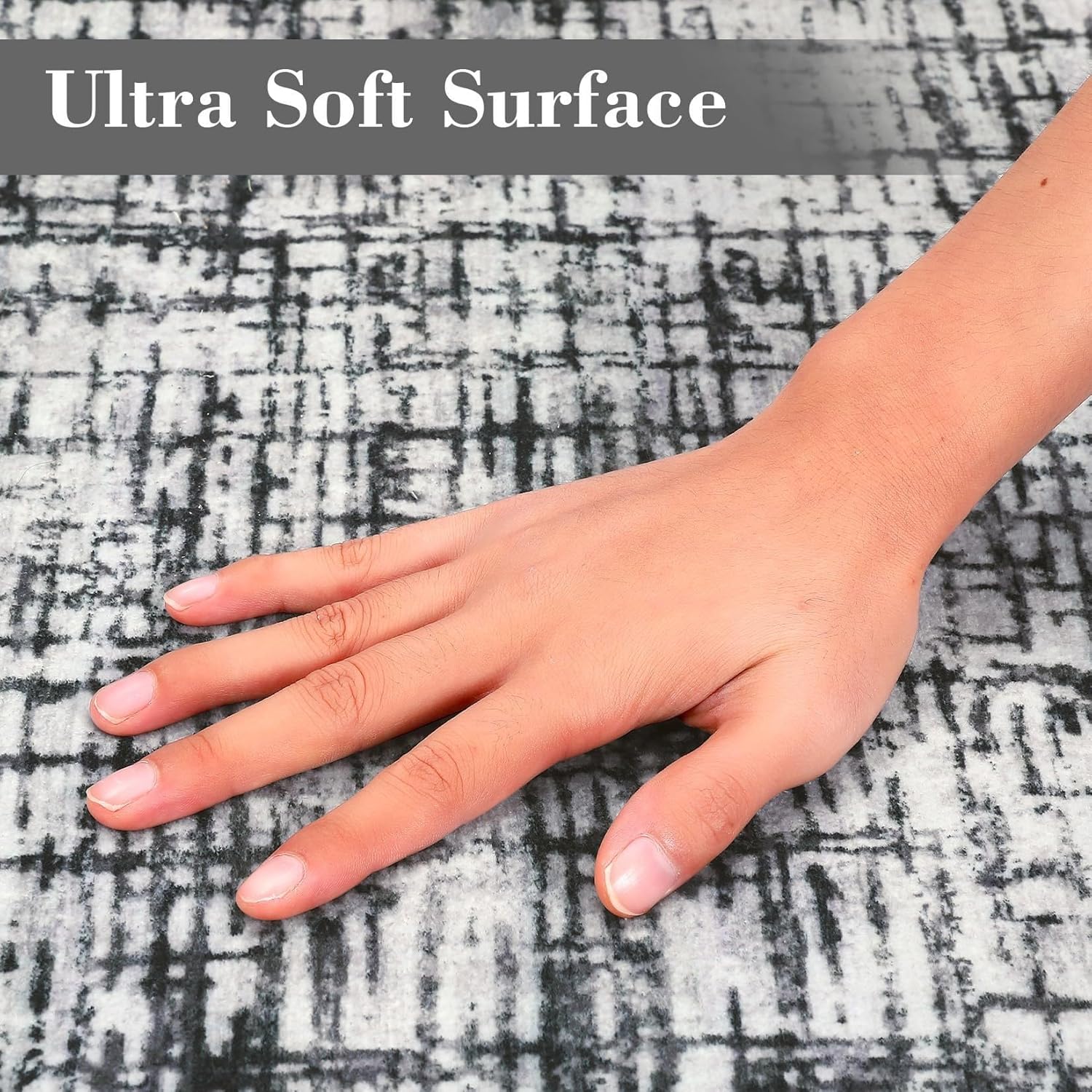 Modern Abstract Irregular Geometric Area Rug Off-White Olive Green Washable Faux Wool Rugs for Diningroom Living Room Bedroom Nordic Boho Nursery Playroom Entryway Dorm Soft Low Pile Shag Carpet 3x5