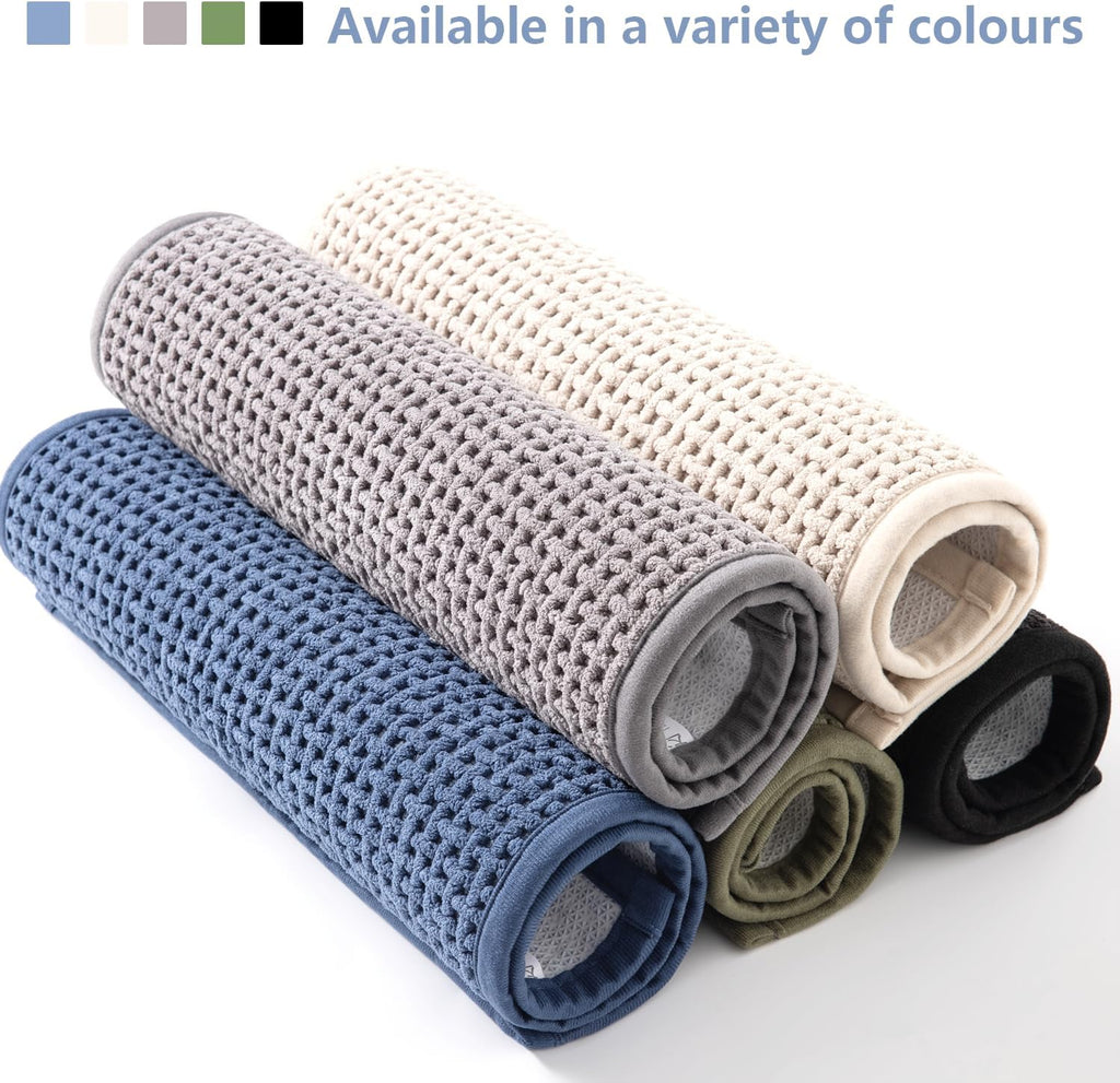 Bathroom Rugs Non Slip Washable, Super Absorbent Thin Bath Mat for Small Quick Dry Low Pile Bathroom Rug, (Navy Blue, 32″x20″)