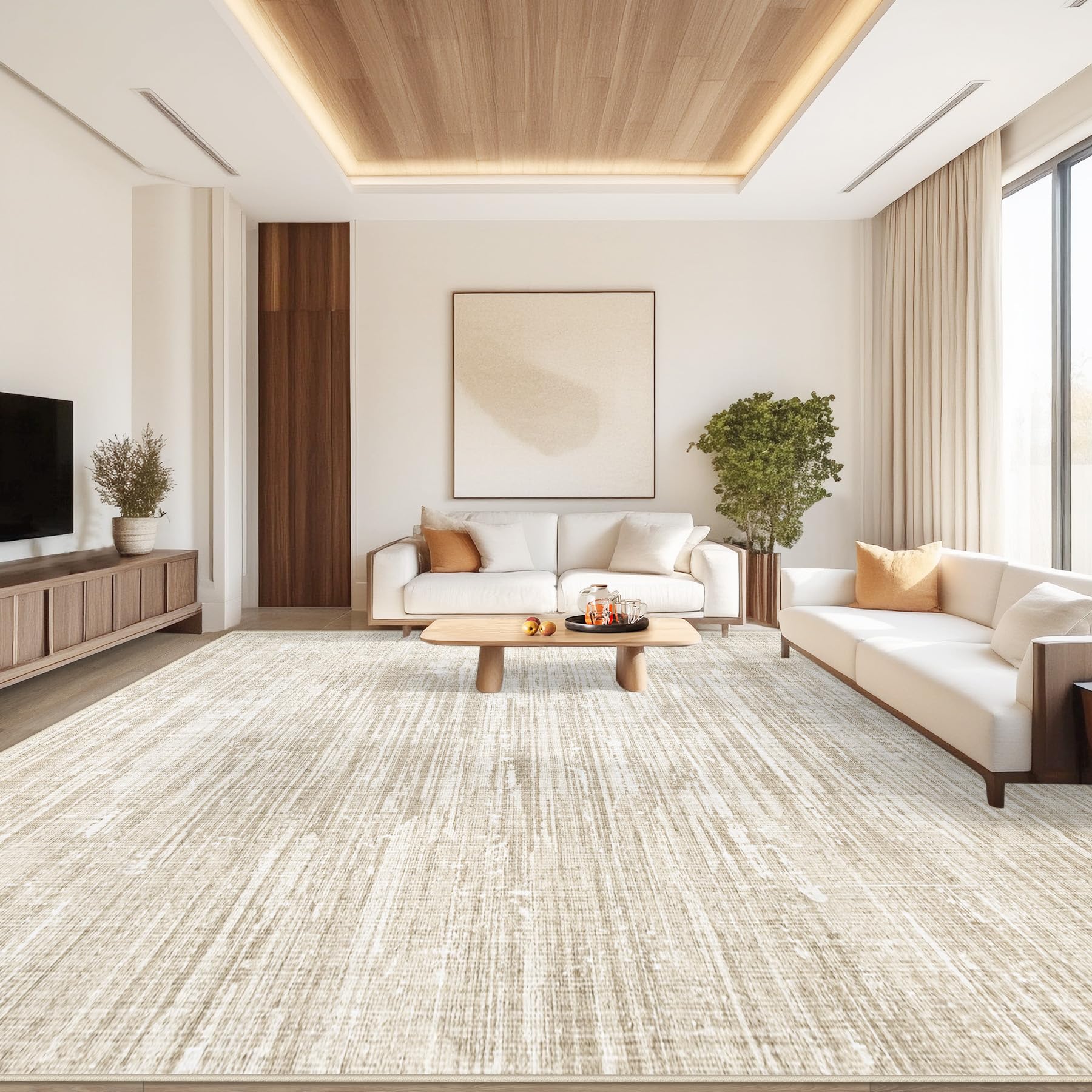 6x9 Area Rugs for Living Room: Washable Moroccan Geometric Boho Rug Farmhouse Non Slip Stain Resistant Large Rug Low Pile Soft Carpet for Bedroom Dining Room Home Office Children Room (Grey,6'x9')