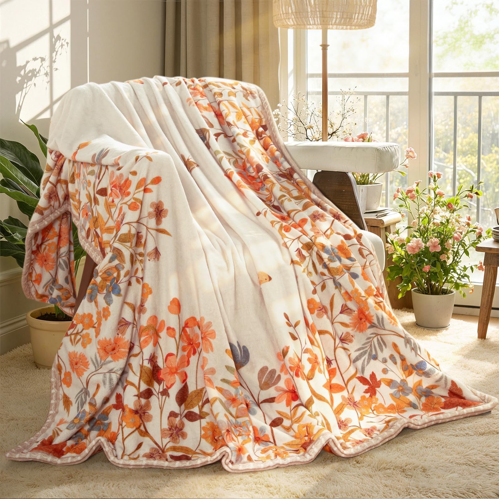 Lahome Rerto Fleece Blanket for Women Boho Bedroom Decor, Small Throw Blanket for Couch Bed Chair Cover, Decorative Fleece Blanket Throws Mom Gift Vintage Home Decor, Bohemian Colorful 50x60