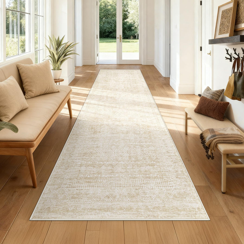 6x9 Area Rugs for Living Room: Washable Moroccan Geometric Boho Rug Farmhouse Non Slip Stain Resistant Large Rug Low Pile Soft Carpet for Bedroom Dining Room Home Office Children Room (Grey,6'x9')