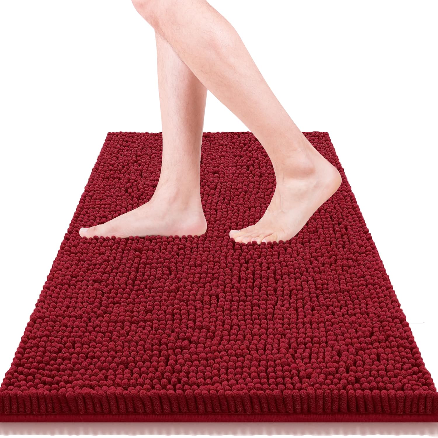 Bathroom Rugs 32x20,Super Absorbent Soft,Thick,Machine Washable Chenille Bath Mat,Non Slip Toilet Floor Rug,Bath Mats for Bathroom Floor, Home Decor Accessories,Lavender Purple