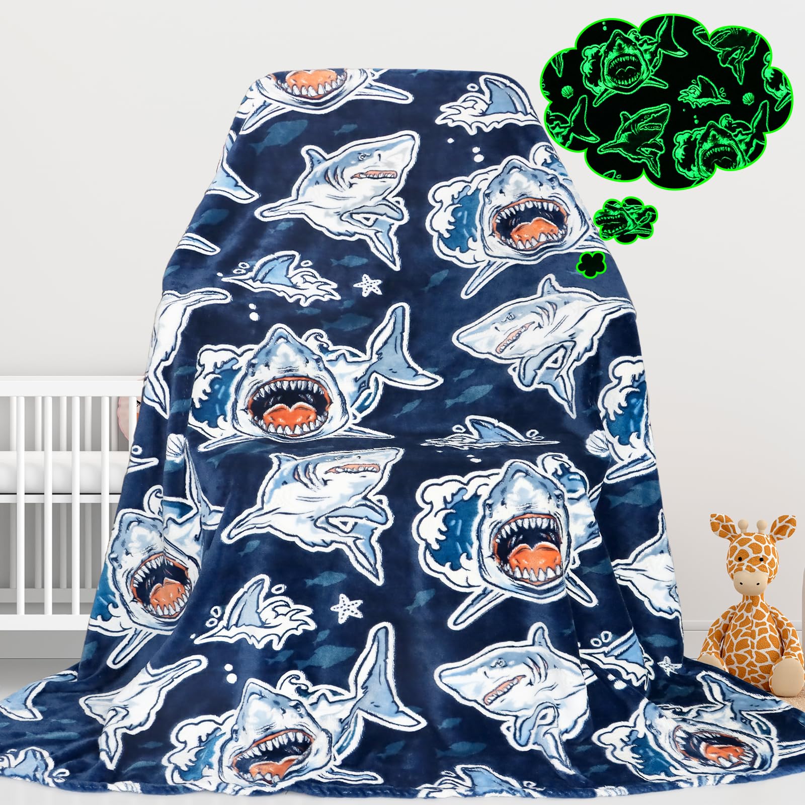 Mushroom Blanket Gifts for Women Girls Easter, Large Soft Cozy Fleece Throw Blanket, Cute Cottagecore Decor for Bedroom Sofa Couch Bed, Glow in the Dark Blanket, 60"x80"