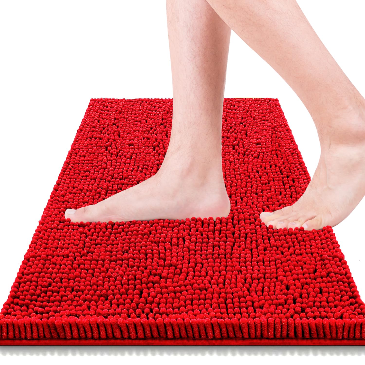 Bathroom Rugs 32x20,Super Absorbent Soft,Thick,Machine Washable Chenille Bath Mat,Non Slip Toilet Floor Rug,Bath Mats for Bathroom Floor, Home Decor Accessories,Lavender Purple