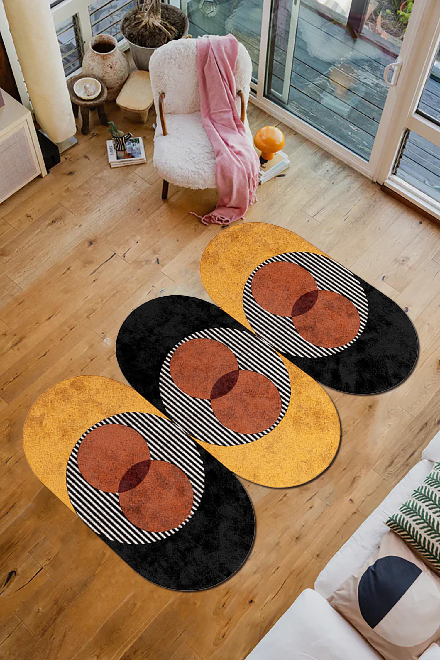 Modern Abstract Irregular Geometric Area Rug Off-White Olive Green Washable Faux Wool Rugs for Diningroom Living Room Bedroom Nordic Boho Nursery Playroom Entryway Dorm Soft Low Pile Shag Carpet 3x5