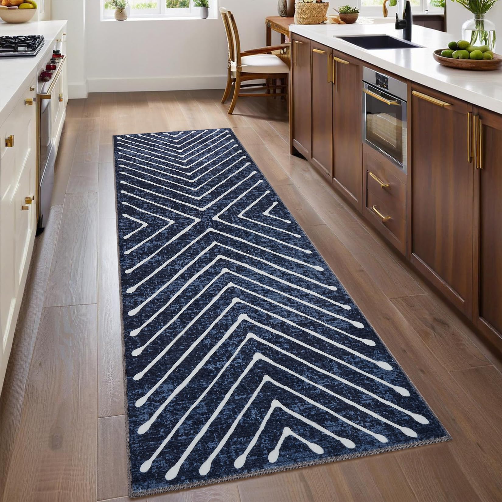 Area Rug 9x12 Living Room Rug Non Slip Modern Bedroom Stain Resistant Dining Room Throw Carpet Geometric Low Pile Untra Soft Contemporary Accent Carpet for Home Office, White&Black