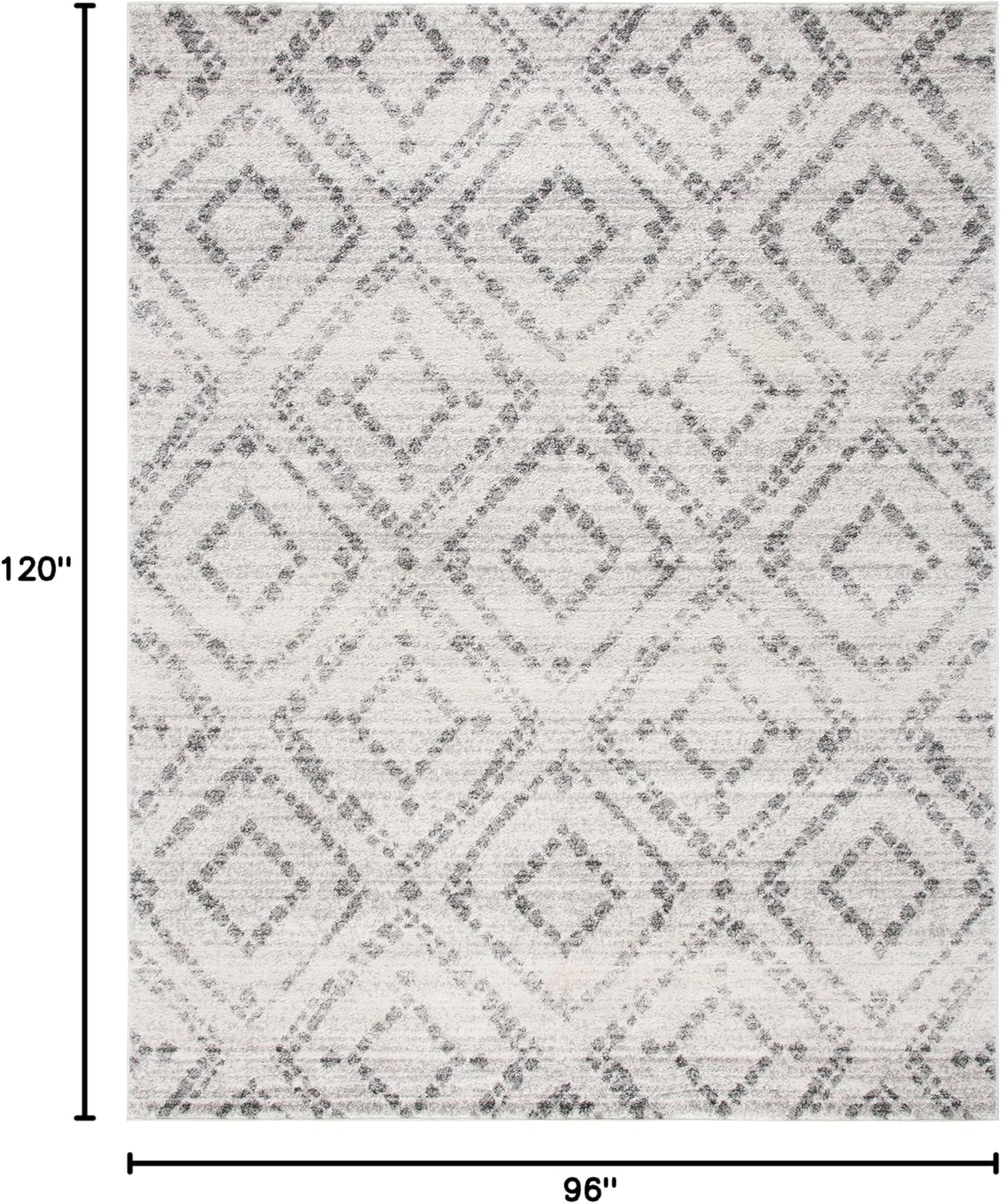 SAFAVIEH Area Rug 8x10 - Adirondack Collection - Large - Light Grey & Grey, Geometric Trellis Pattern, Non-Shedding & Easy Cleaning, Ideal for Living Room, Bedroom, Office, Dining Space (ADR131C)