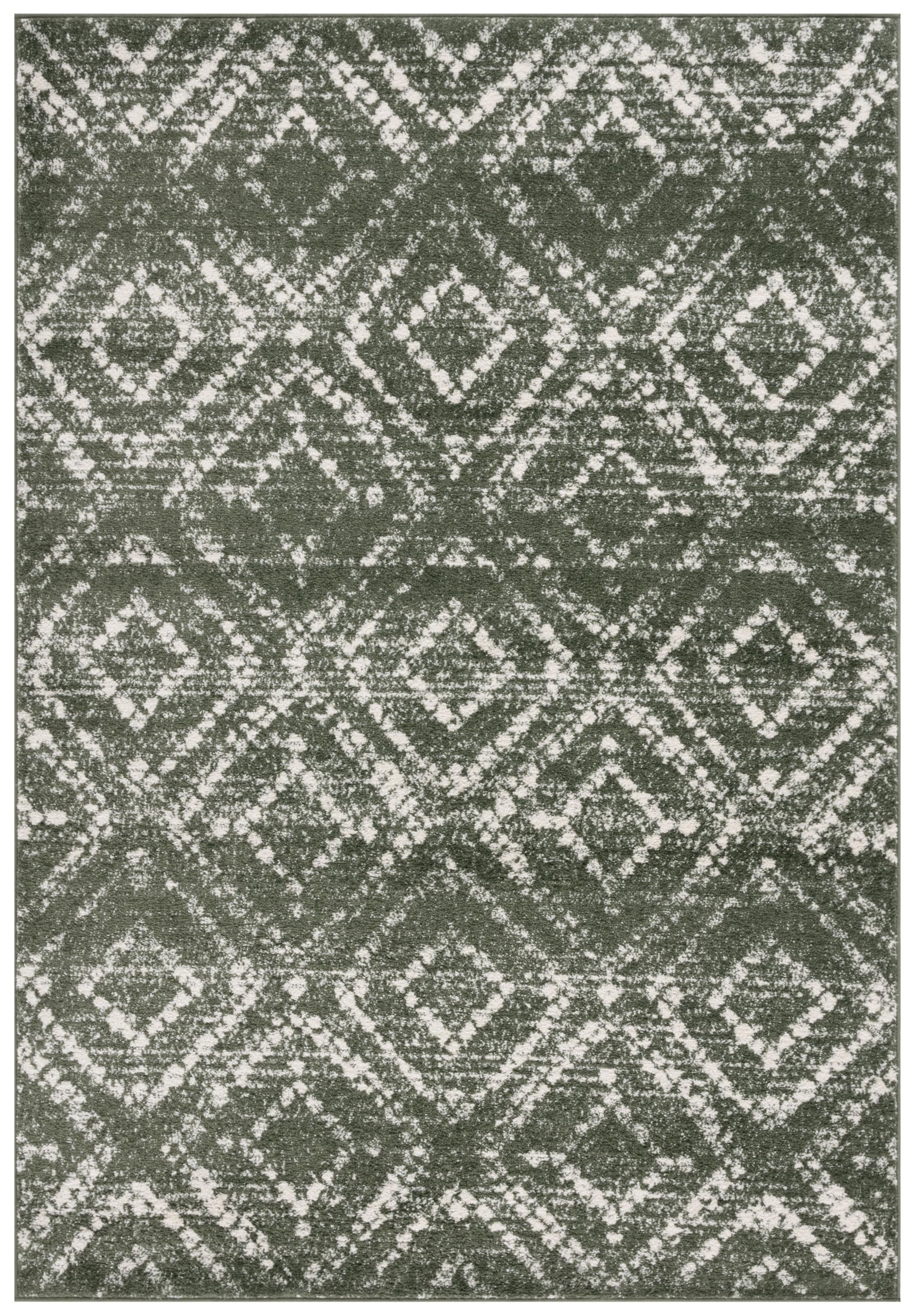 SAFAVIEH Area Rug 8x10 - Adirondack Collection - Large - Light Grey & Grey, Geometric Trellis Pattern, Non-Shedding & Easy Cleaning, Ideal for Living Room, Bedroom, Office, Dining Space (ADR131C)