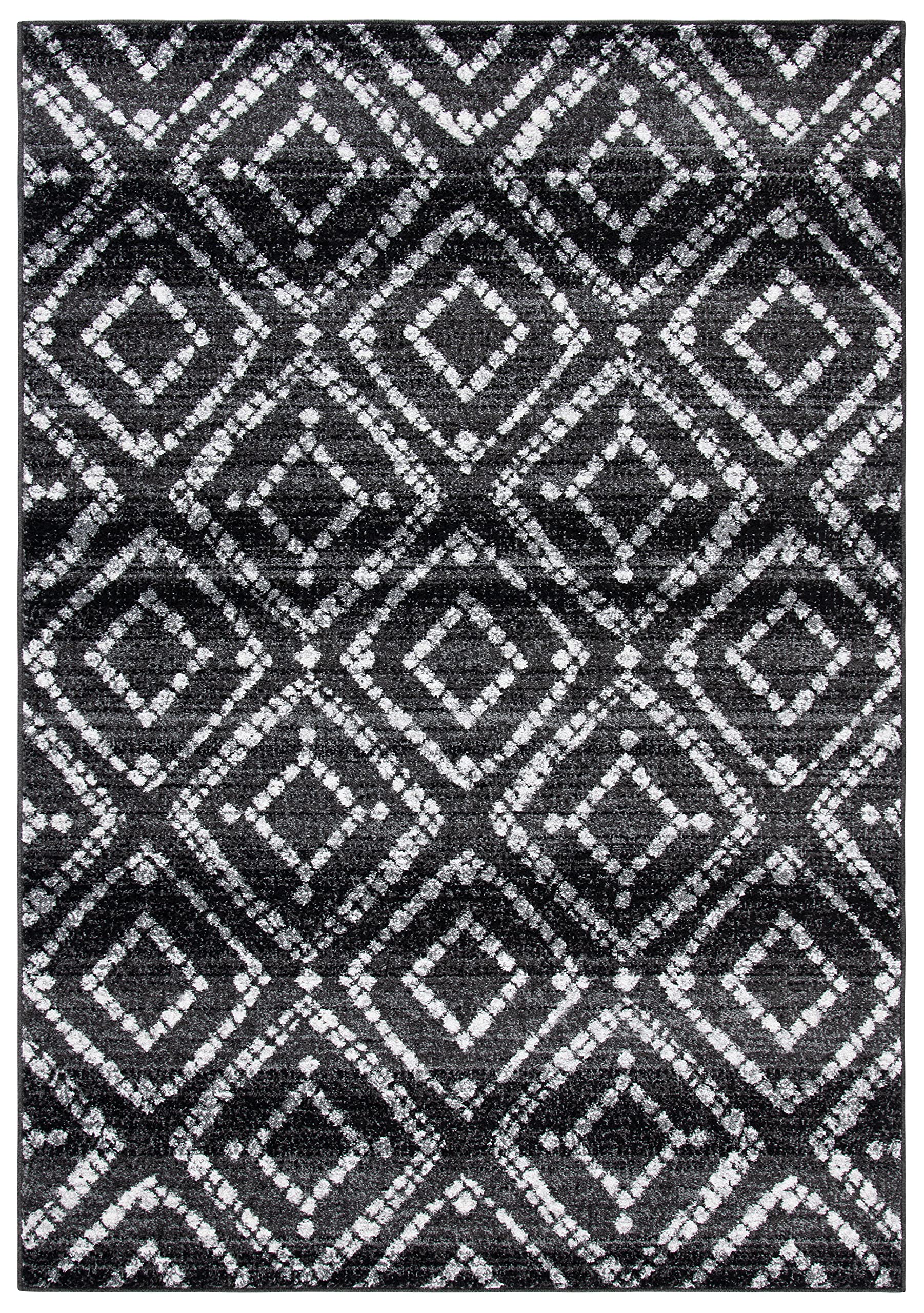 SAFAVIEH Area Rug 8x10 - Adirondack Collection - Large - Light Grey & Grey, Geometric Trellis Pattern, Non-Shedding & Easy Cleaning, Ideal for Living Room, Bedroom, Office, Dining Space (ADR131C)