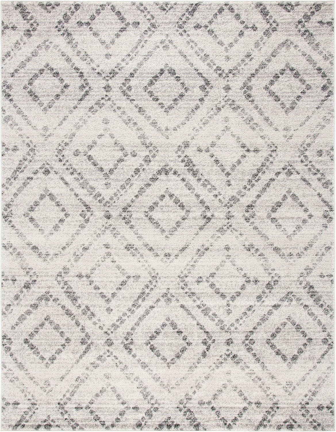 SAFAVIEH Area Rug 8x10 - Adirondack Collection - Large - Light Grey & Grey, Geometric Trellis Pattern, Non-Shedding & Easy Cleaning, Ideal for Living Room, Bedroom, Office, Dining Space (ADR131C)