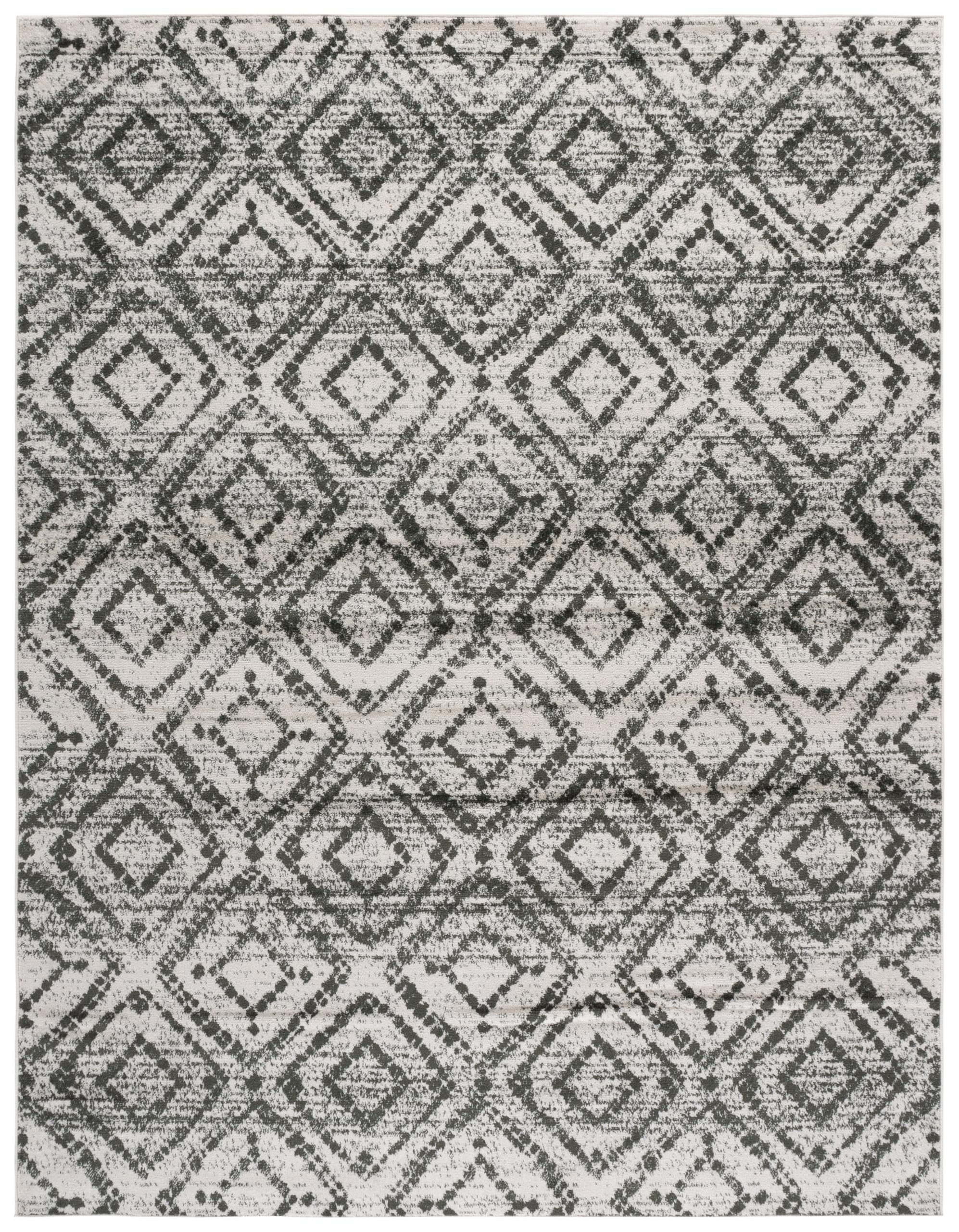 SAFAVIEH Area Rug 8x10 - Adirondack Collection - Large - Light Grey & Grey, Geometric Trellis Pattern, Non-Shedding & Easy Cleaning, Ideal for Living Room, Bedroom, Office, Dining Space (ADR131C)